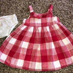 Plaid red and white toddler dress